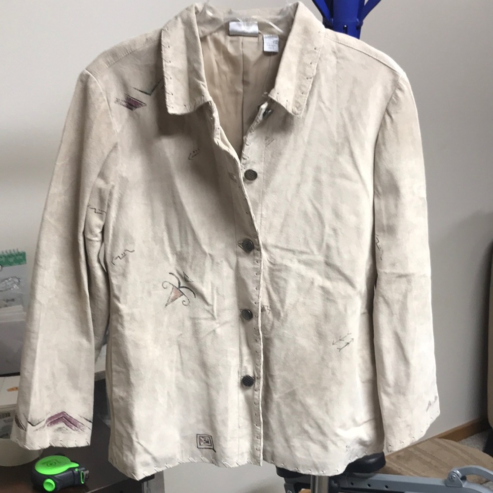 NWT CHICO’S brand Leather jacket shirt